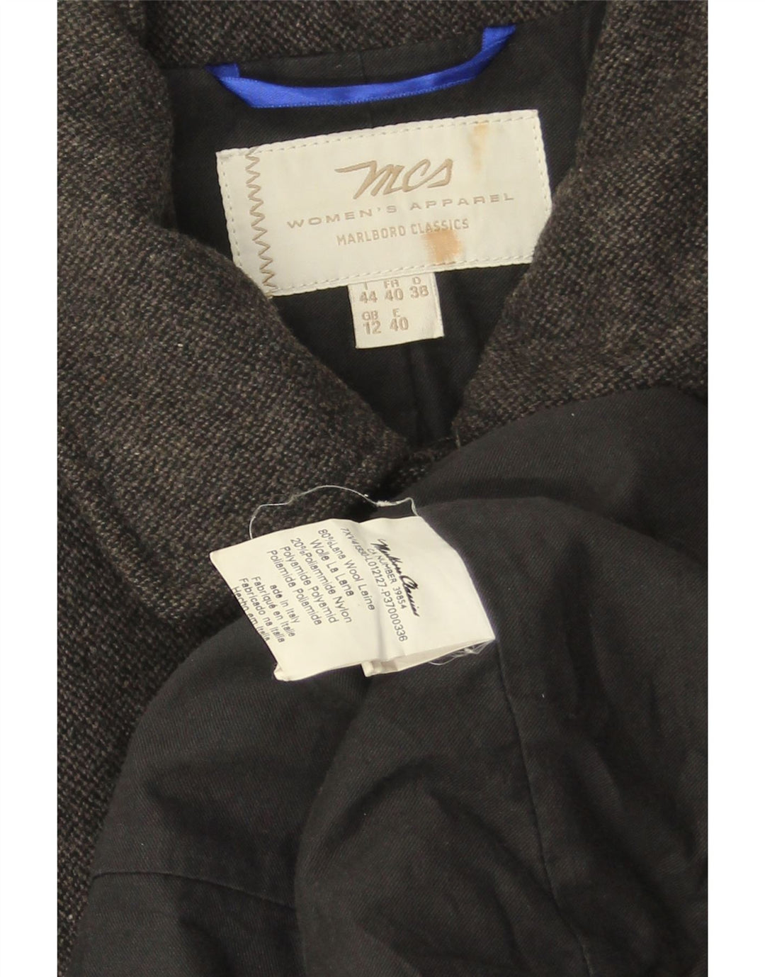 MARLBORO CLASSICS Dameoverfrakke UK 12 Medium Grey Uld