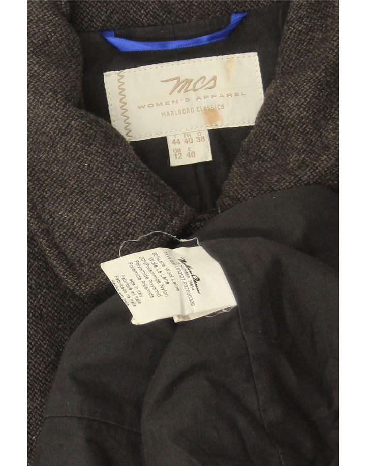 MARLBORO CLASSICS Dameoverfrakke UK 12 Medium Grey Uld
