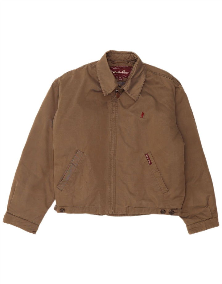 Marlboro Classics Herre Polstret Jakke IT 50 Stor Beige Bomuld