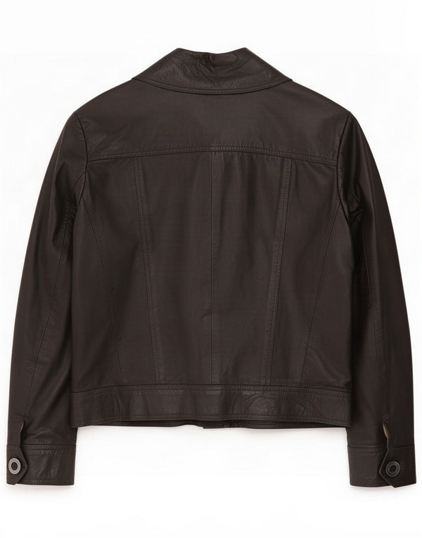 Vintage Mens Leather Bomber Jacket UK 36 Small Black