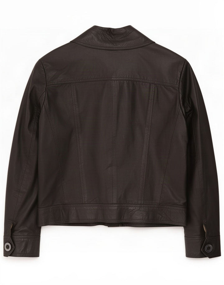 Vintage Mens Leather Bomber Jacket UK 36 Small Black