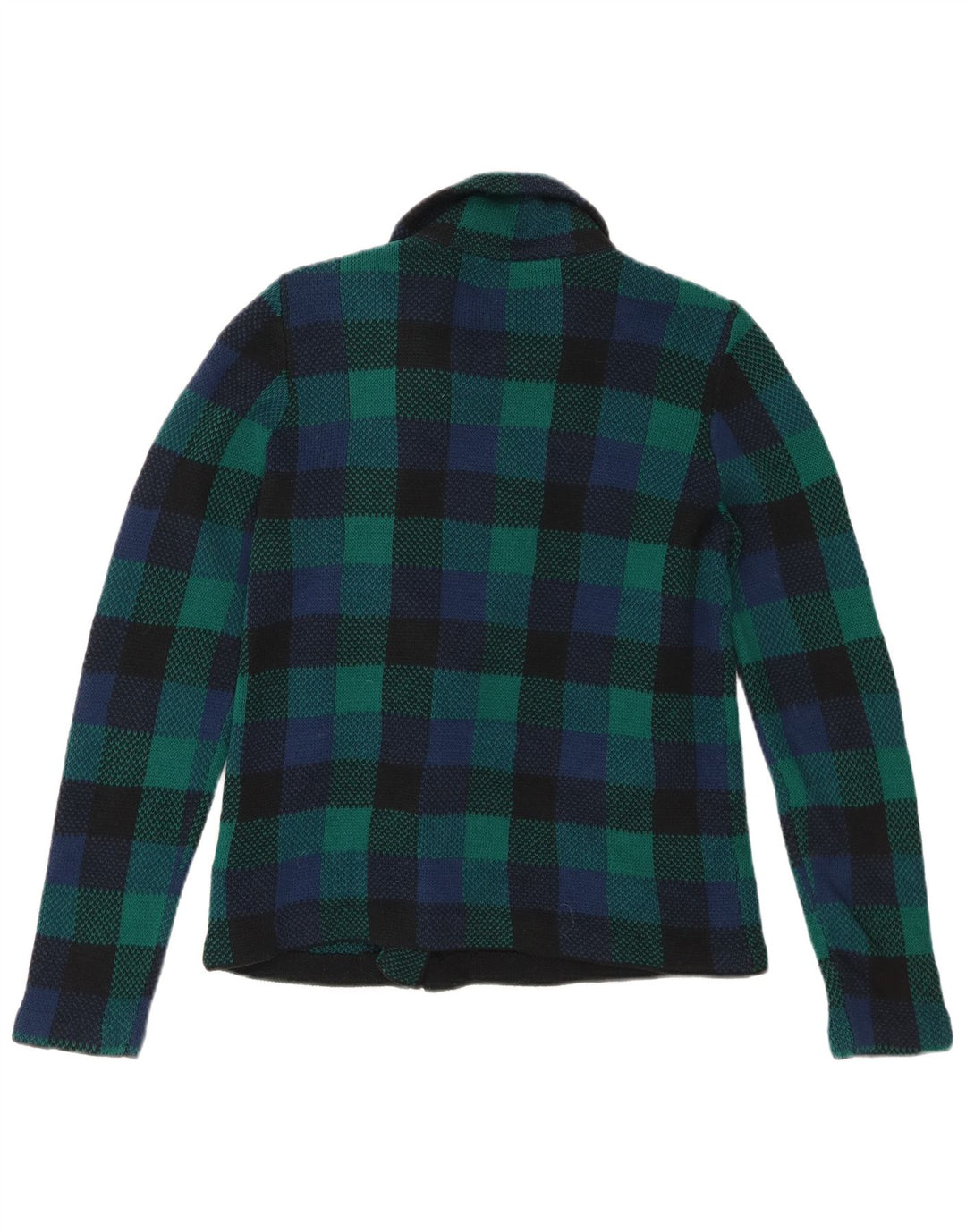 Chaps Dame Cardigan Sweater UK 14 Medium Grøn Ternet Bomuld