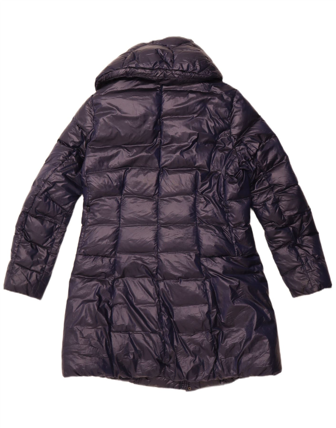 Blauer, polstret hættejakke til kvinder, UK 18 XL marineblå polyester