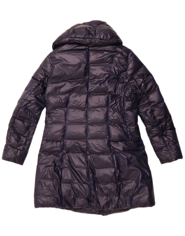 Blauer, polstret hættejakke til kvinder, UK 18 XL marineblå polyester