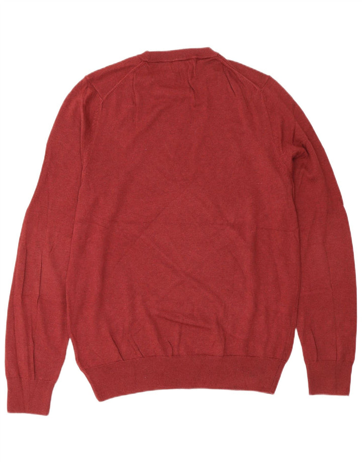 Marks & Spencer Herre sweater med rund hals, medium rødbrun bomuld