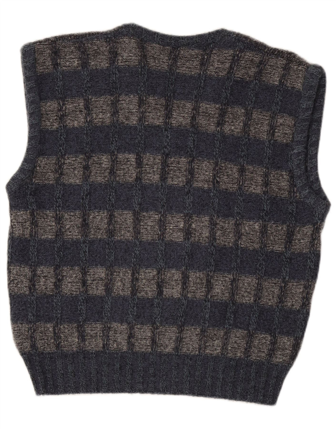 Vintage herrevest tanktop lille grå ternet akryl