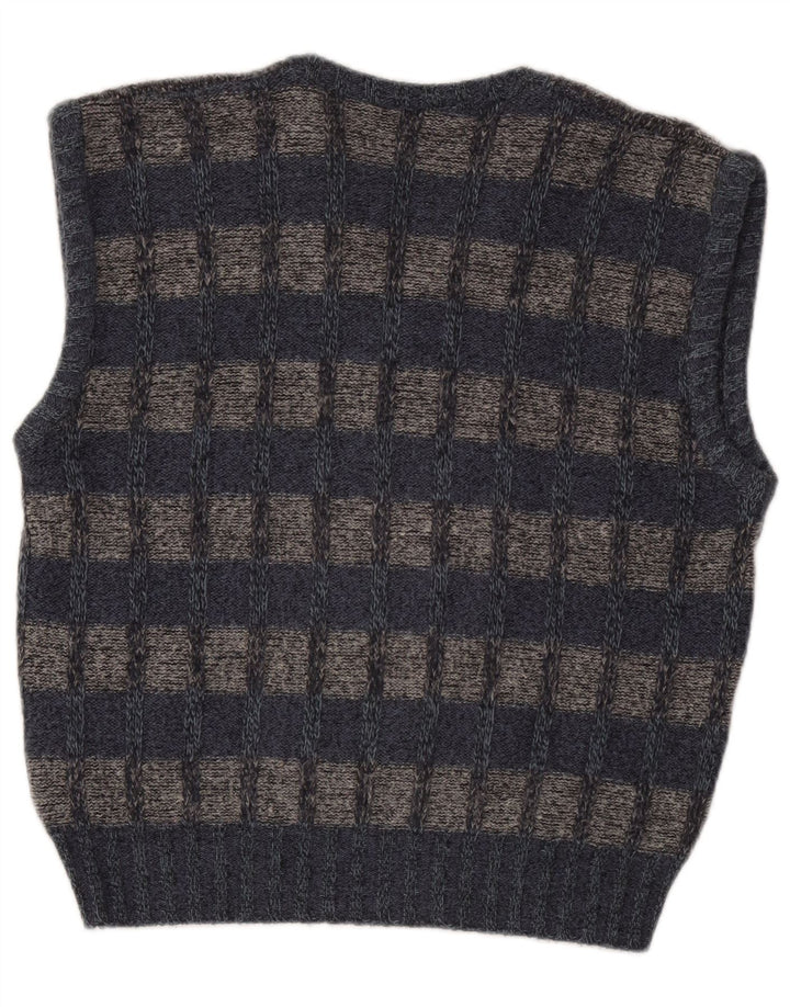 Vintage herrevest tanktop lille grå ternet akryl
