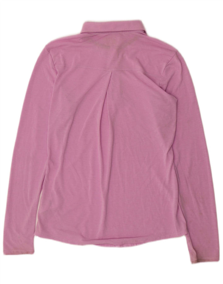 Adidas langærmet polotrøje til kvinder UK 10 Small Pink Polyester