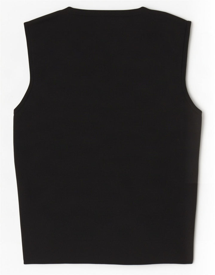 Zara Womens Crop Vest Top UK 8 Small Black Polyester