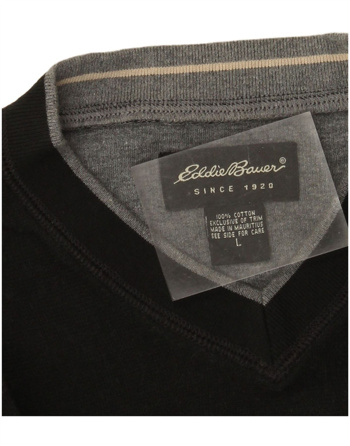 Eddie Bauer Herre Sweatshirt Jumper Stor Sort Bomuld