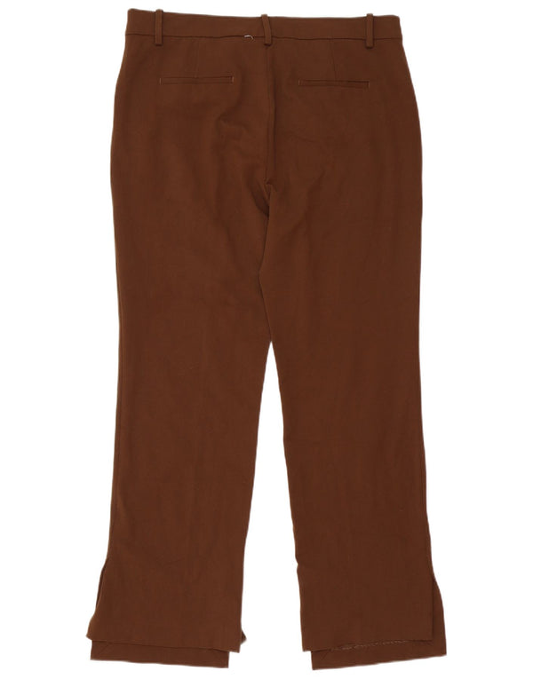 Zara Womens Straight Chino Trousers Large W34 L31 Brown Polyester