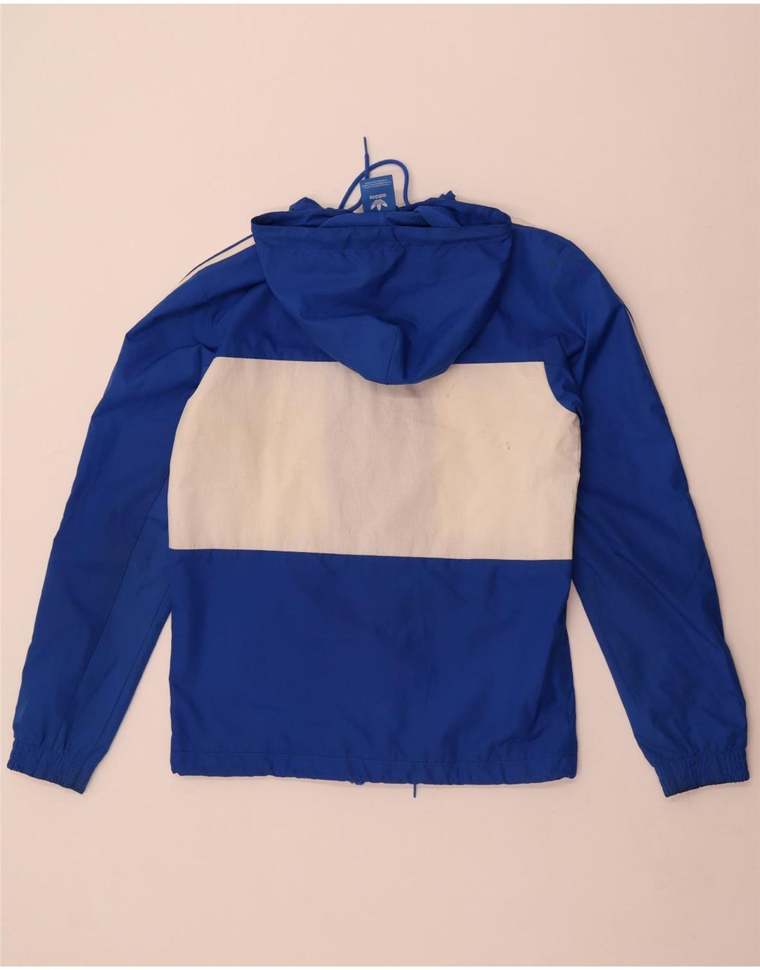 Adidas Træningsdragt med hætte til mænd, topjakke, lille blå farveblok polyester