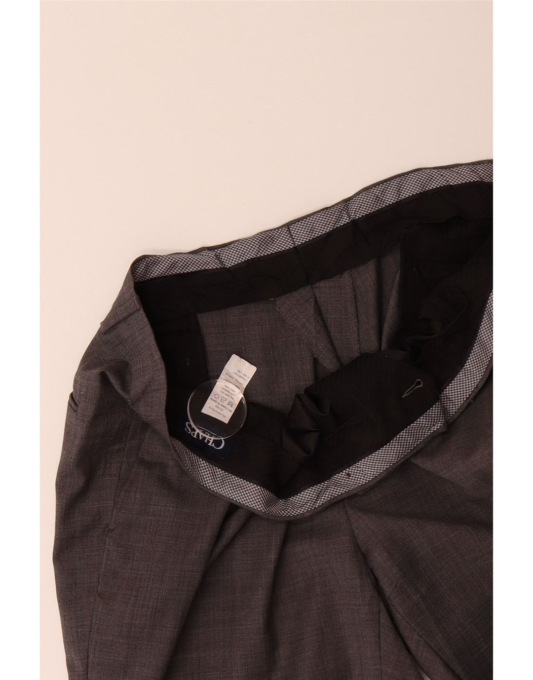 CHAPS Mens Slim Suit Trousers W42 L30 Grey Check Wool Vintage Chaps and Second-Hand Chaps from Messina Hembry 