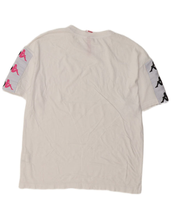 Kappa Herre Grafisk T-Shirt Top Medium Hvid Bomuld