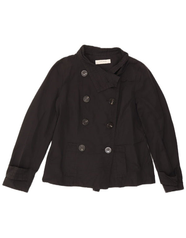 Zara Short Pea Coat til kvinder DK 18 XL Sort bomuld
