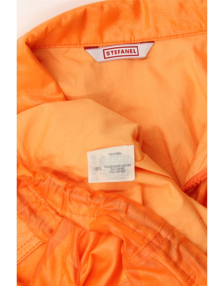 Stefanel Womens Bomber Jacket UK 14 Medium Orange Polyamid