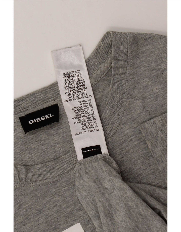 Diesel Herre Grafisk T-Shirt Top Stor Grå Bomuld