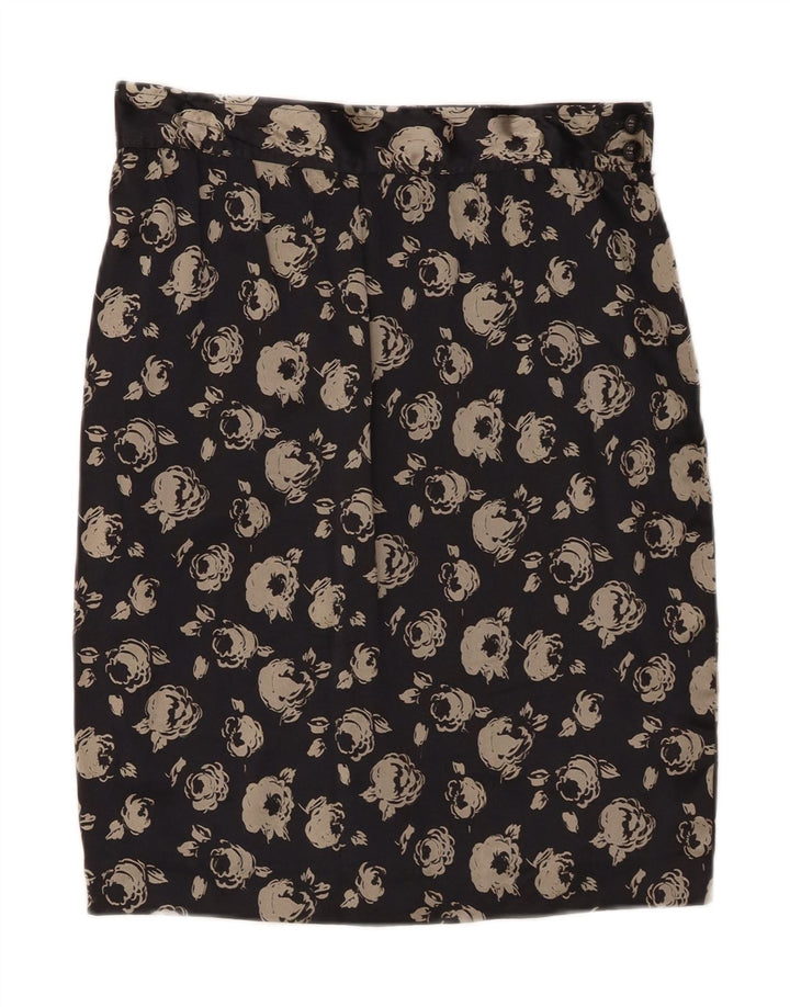 UNGARO Womens Pencil Skirt IT 46 Large W30 Black Floral Vintage Ungaro and Second-Hand Ungaro from Messina Hembry 