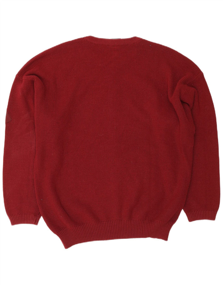 North Pole Herre Crew Neck Jumper Sweater XL Burgundy Wool