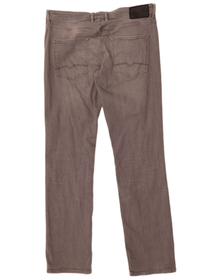 Hugo Boss Herre Regular Fit Straight Jeans W36 L34 Grå Bomuld