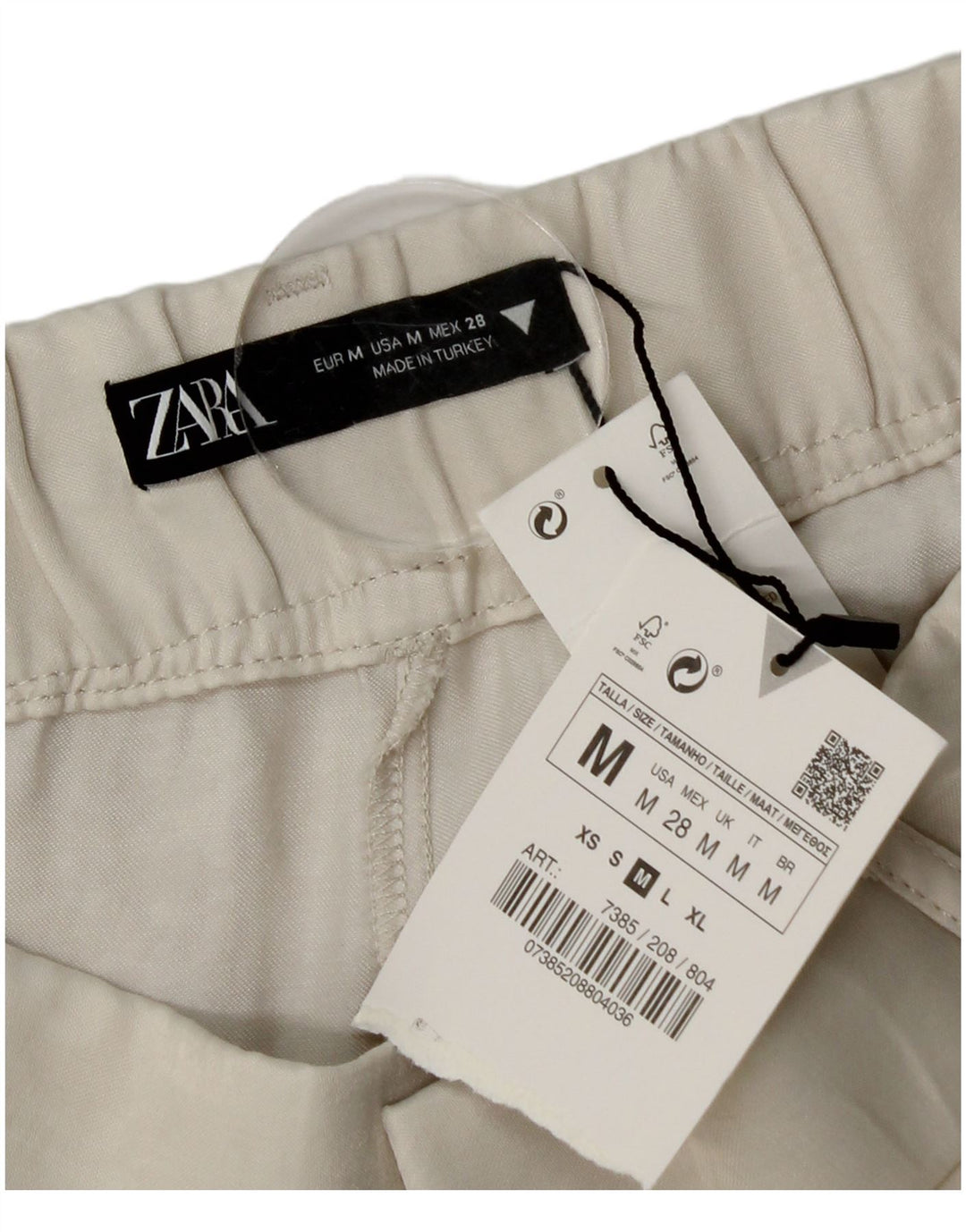Zara Womens Pegged Chino Shorts Medium W28 Off White Viscose