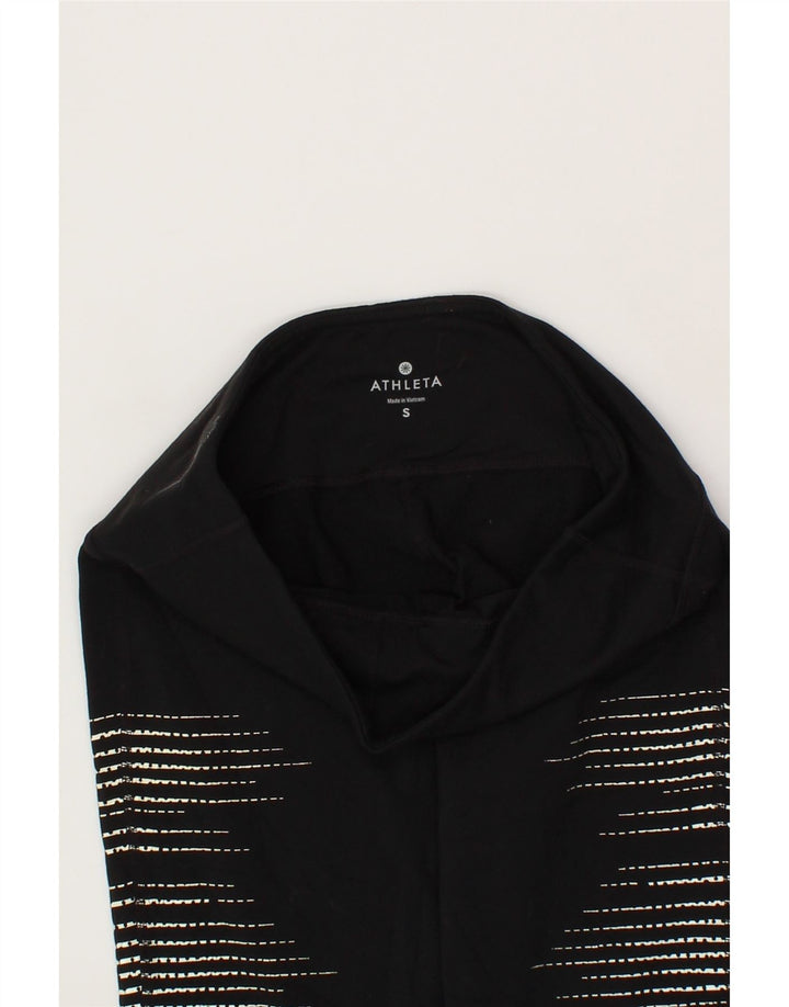 ATHLETA Womens Abstract Pattern Leggings UK 10 Small Black Nylon Vintage Athleta and Second-Hand Athleta from Messina Hembry 