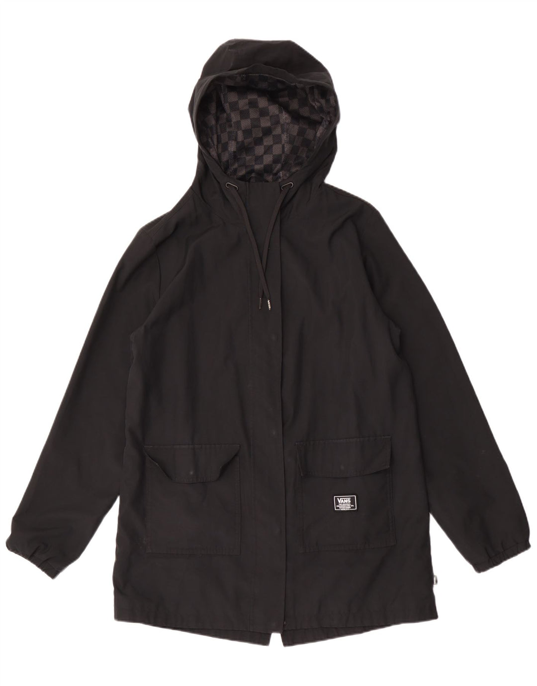 Vans Dame Hætte Regnfrakke UK 14 Medium Sort Polyester