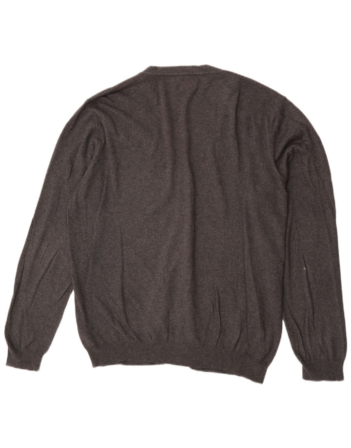 Marks & Spencer Herre Cardigan Sweater Stor Grå Bomuld