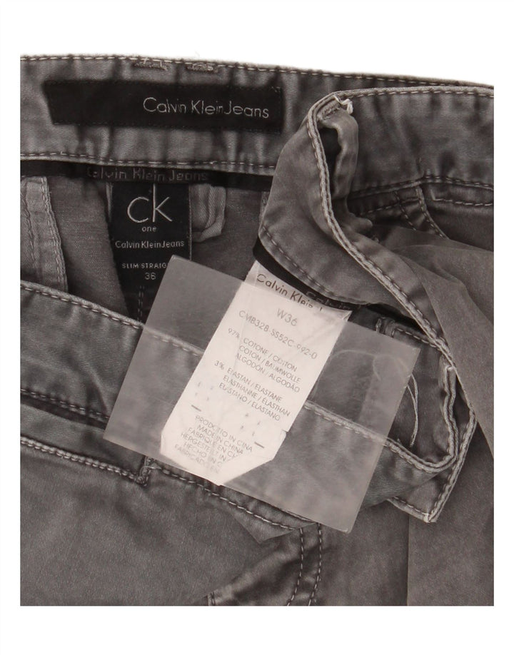 Calvin Klein Herre Slim Jeans W36 L32 Grå Bomuld