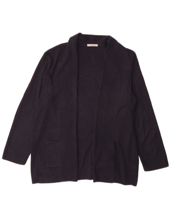 Marks & Spencer Womens Longline Cardigan Sweater UK 16 Large Navy Blue