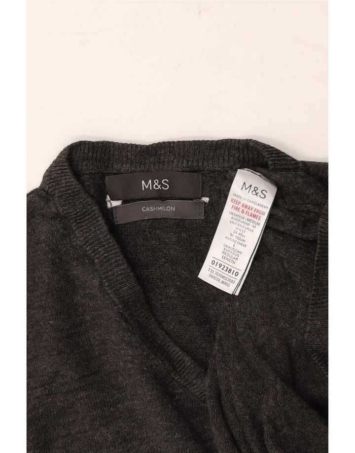 Marks & Spencer Herre V-hals sweater Stor Grå Akryl