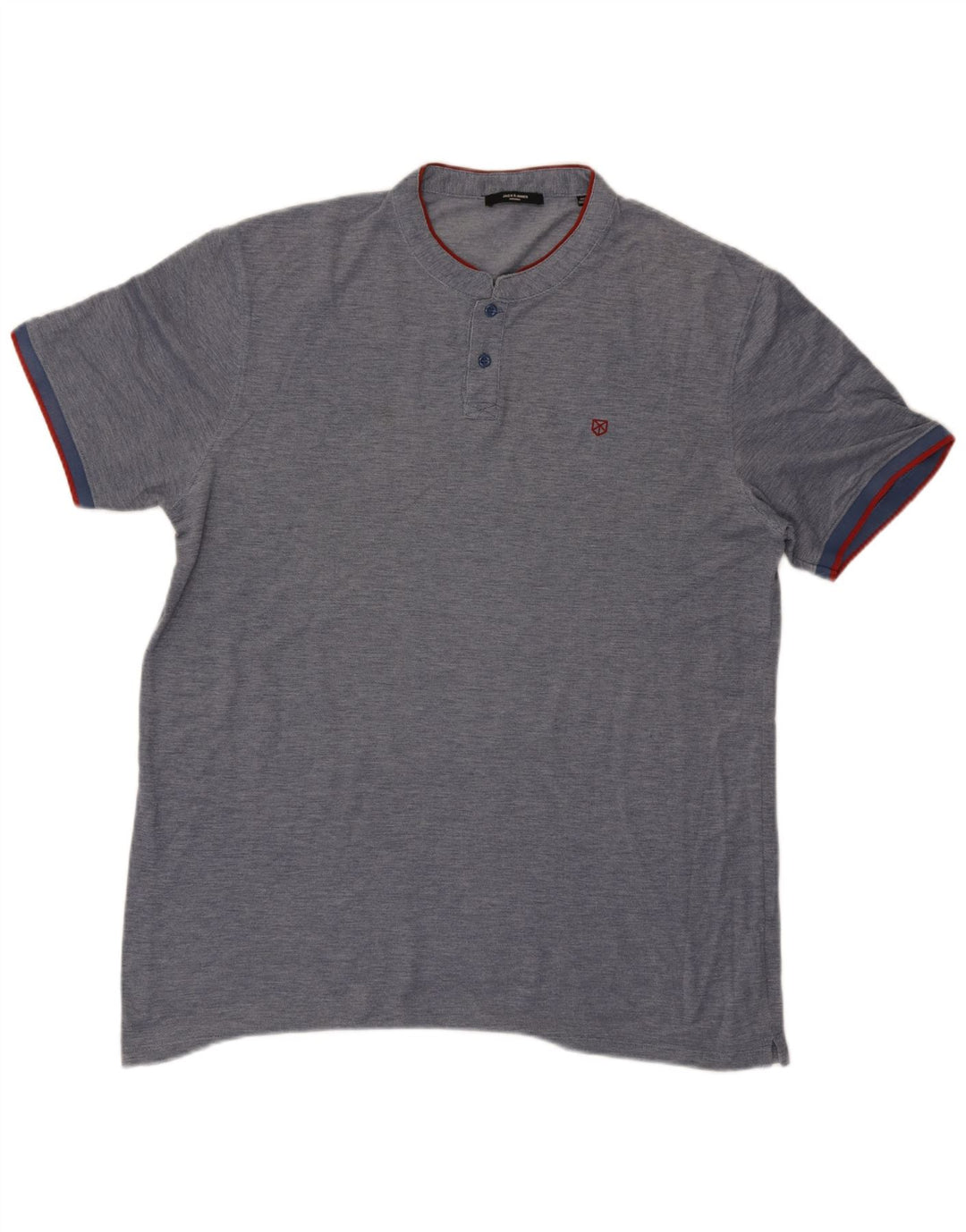 Jack & Jones Herre T-Shirt Top 2XL Navy Blue Flecked