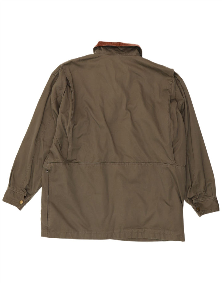 LE CHAMEAU Herre Utility Jacket UK 42 XL Khaki Polyester