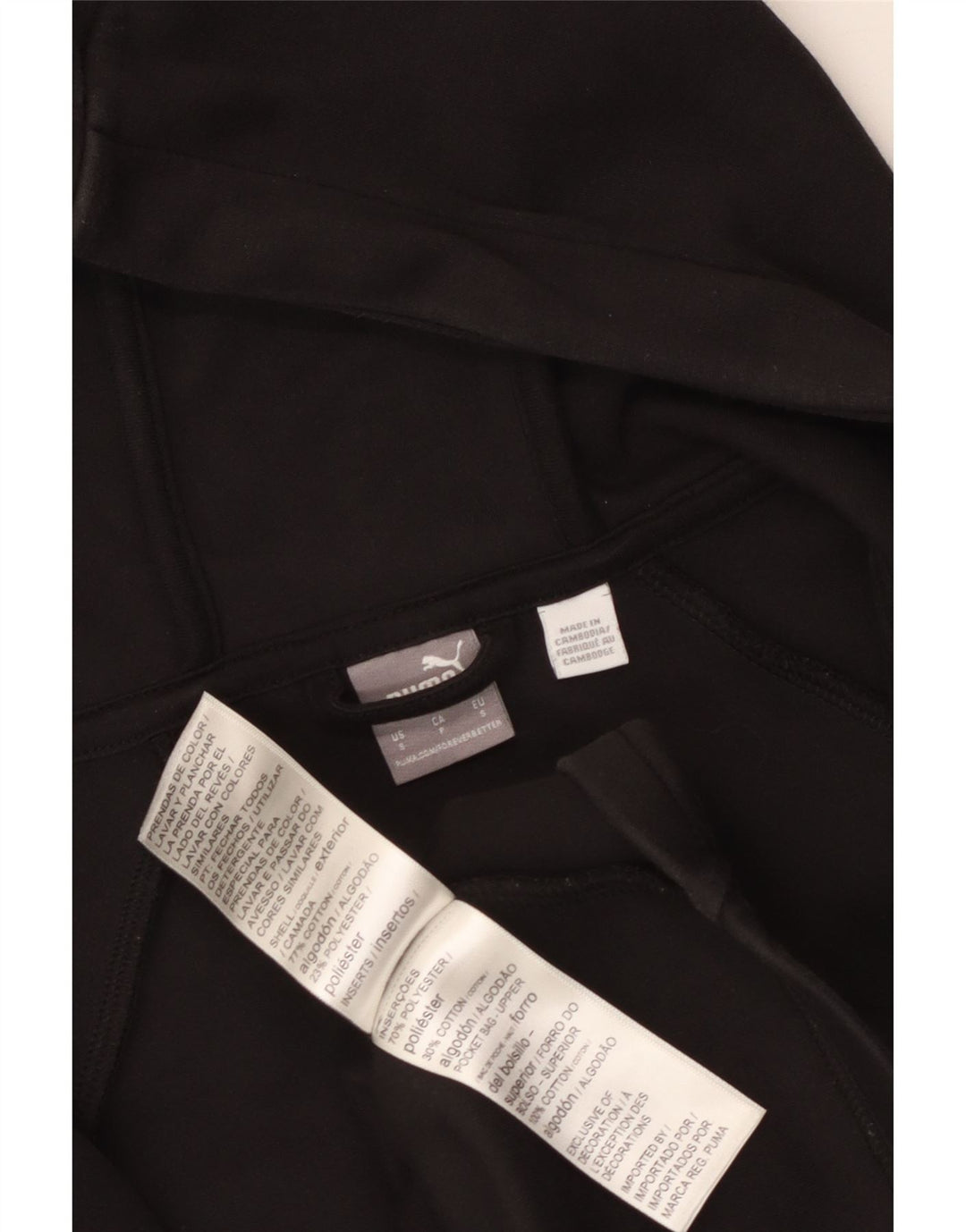 PUMA hættetrøje med lynlås til kvinder UK 10 Lille sort polyester