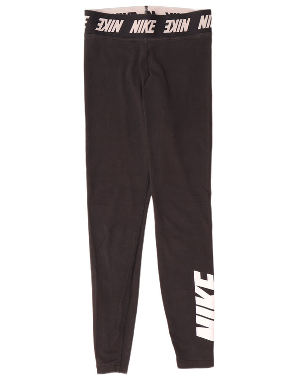 NIKE Grafiske Leggings til kvinder UK 12 Medium Sort Bomuld
