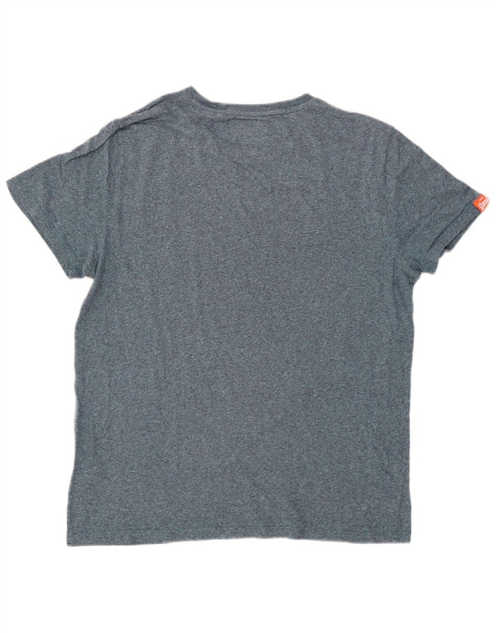 Superdry Herre T-shirt Top XL Blå Flecked Bomuld
