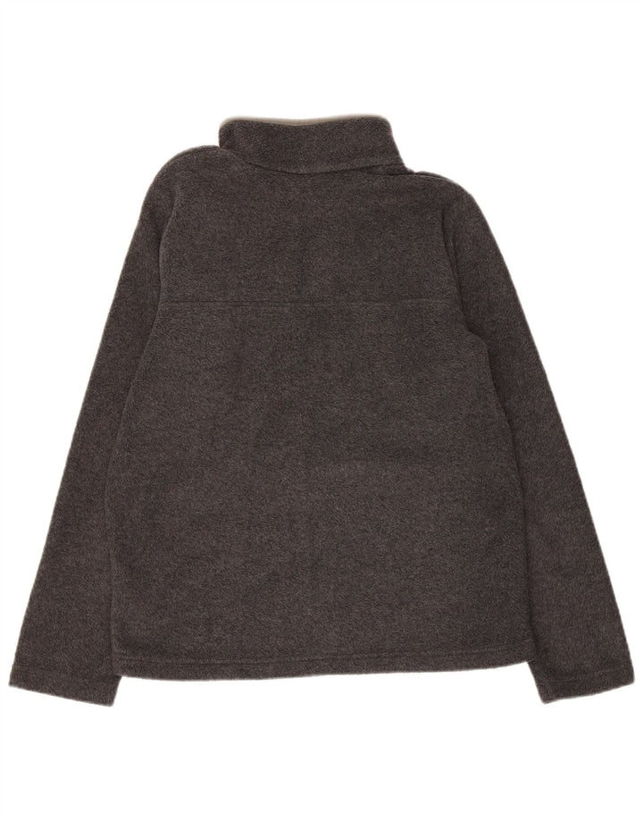 COLUMBIA Mens Button Neck Fleece Jumper Large Grey Polyester