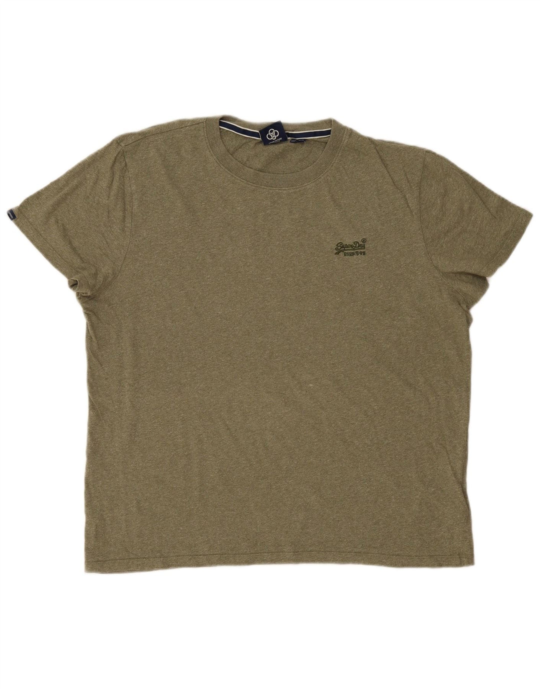 Superdry T-shirt top til mænd 2XL Khaki Flecked Bomuld