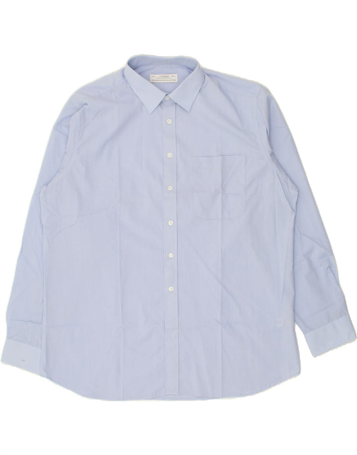 ST. BERNARD Mens Shirt Size 17 1/2 XL Blue Polyester Vintage St. Bernard and Second-Hand St. Bernard from Messina Hembry 