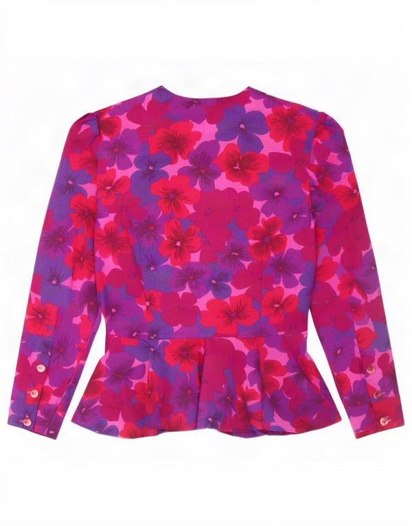 Vintage Dame Shirt Bluse UK 10 Small Multicolored Floral