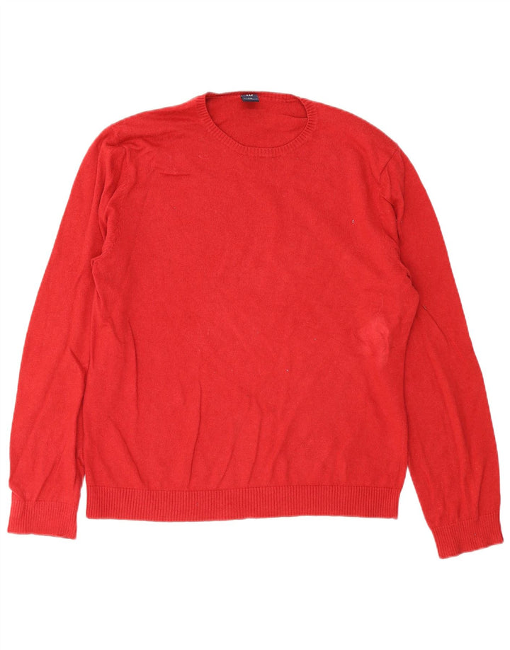 Gap Herre Crew Neck Jumper Sweater Stor Rød Bomuld