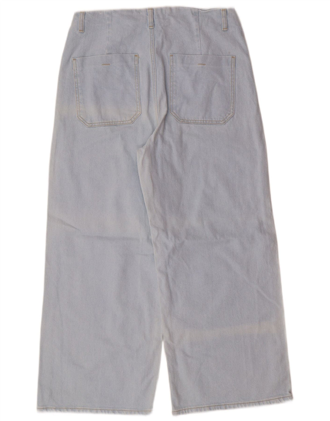 Zara Dame Jeans med høj talje og brede ben EU 42 Large W32 L26 Blue Classic