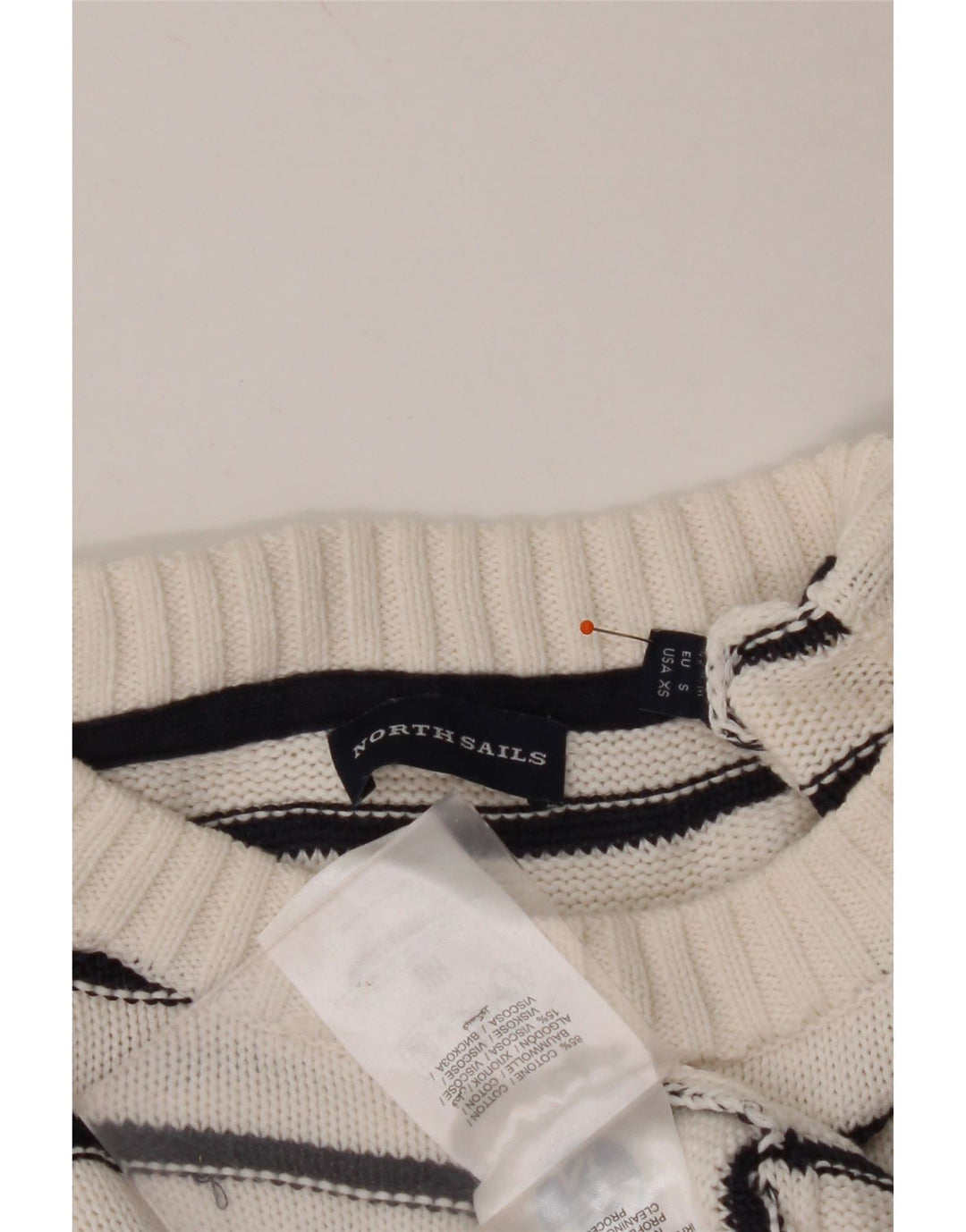 NORTH SAILS Dametrøje med rund hals DK 14 Mellem hvid stribet