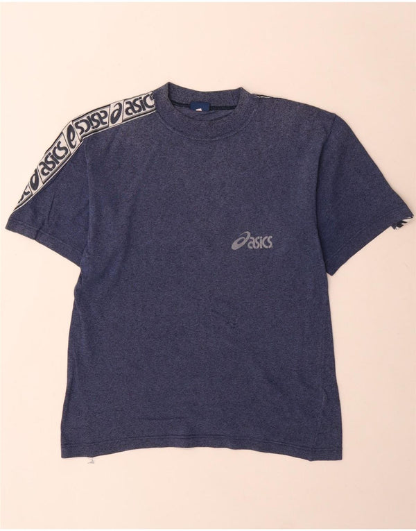 Asics Herre grafisk T-shirt Top XS Marineblå Colourblock Bomuld