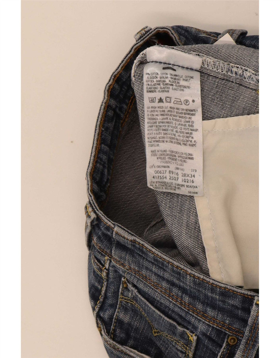 Levi's Dame 627 Straight Jeans W28 L28 Blå Bomuld