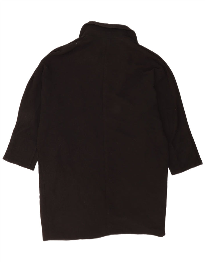 Topshop Dame Oversized Overfrakke UK 12 Medium Sort Polyester