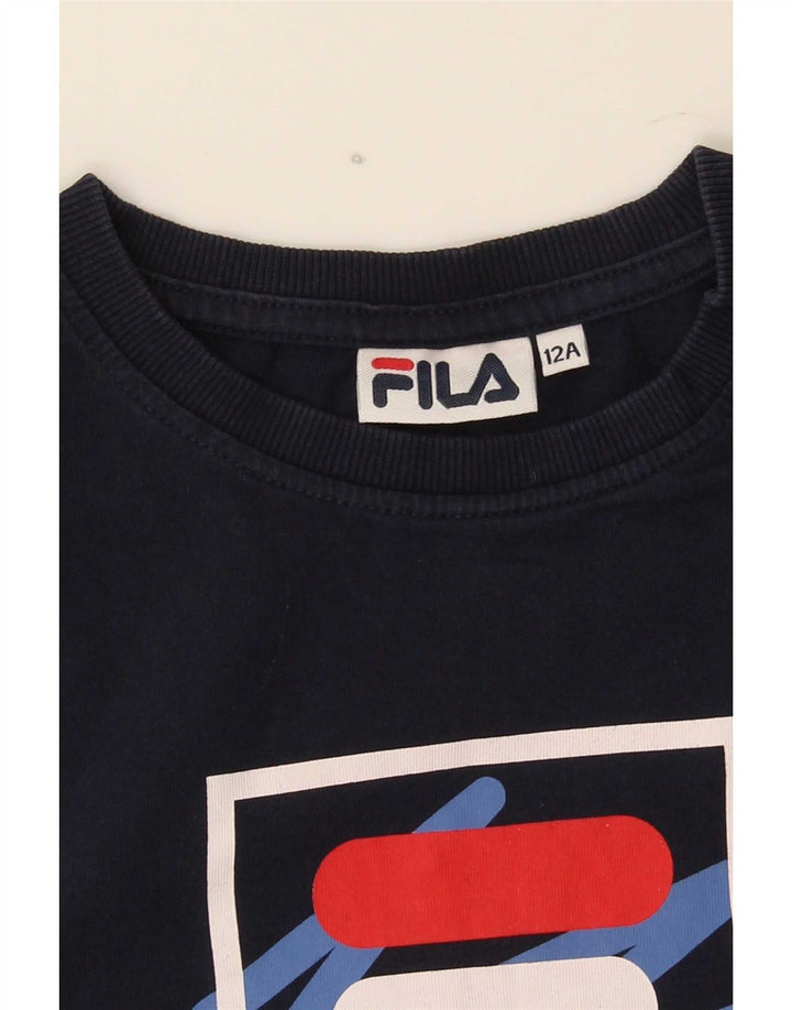 Fila drenge grafisk t-shirt top 11-12 år marineblå