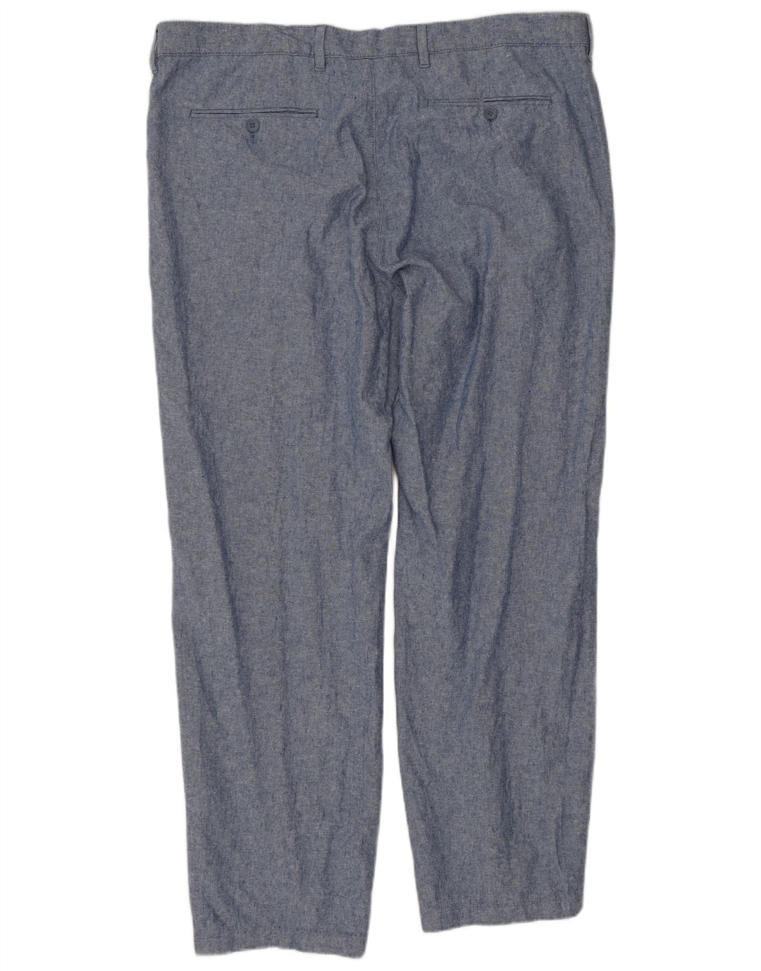 Marks & Spencer Straight Chino-bukser til mænd W42 L31 Blå hør
