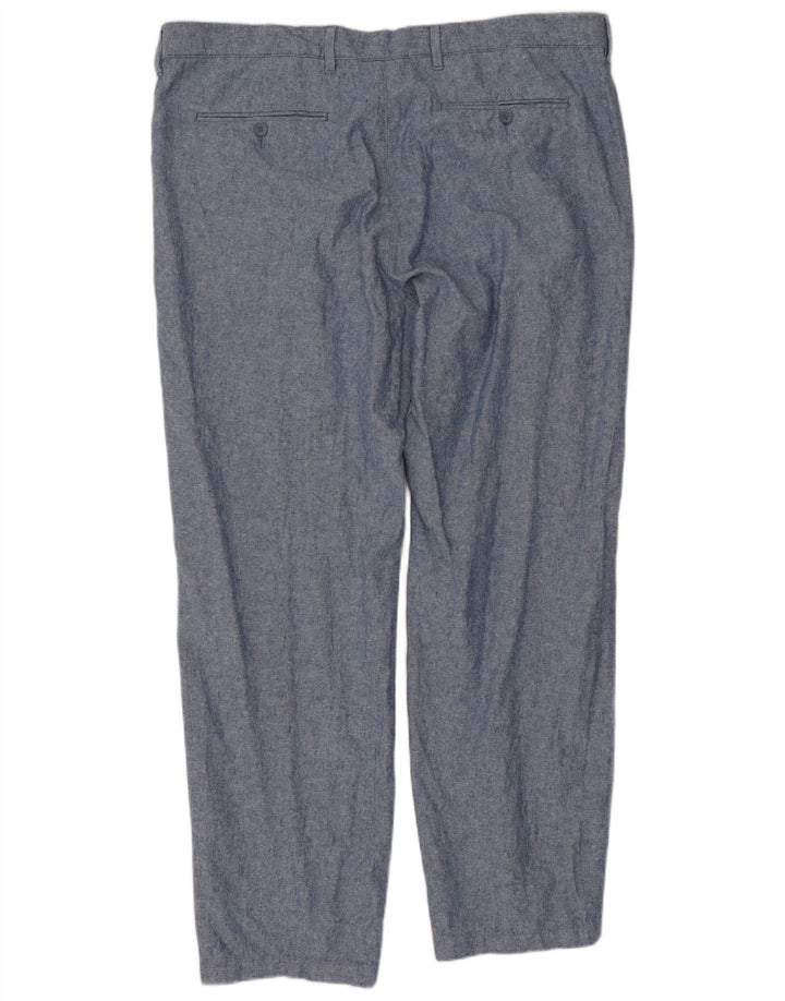 Marks & Spencer Straight Chino-bukser til mænd W42 L31 Blå hør