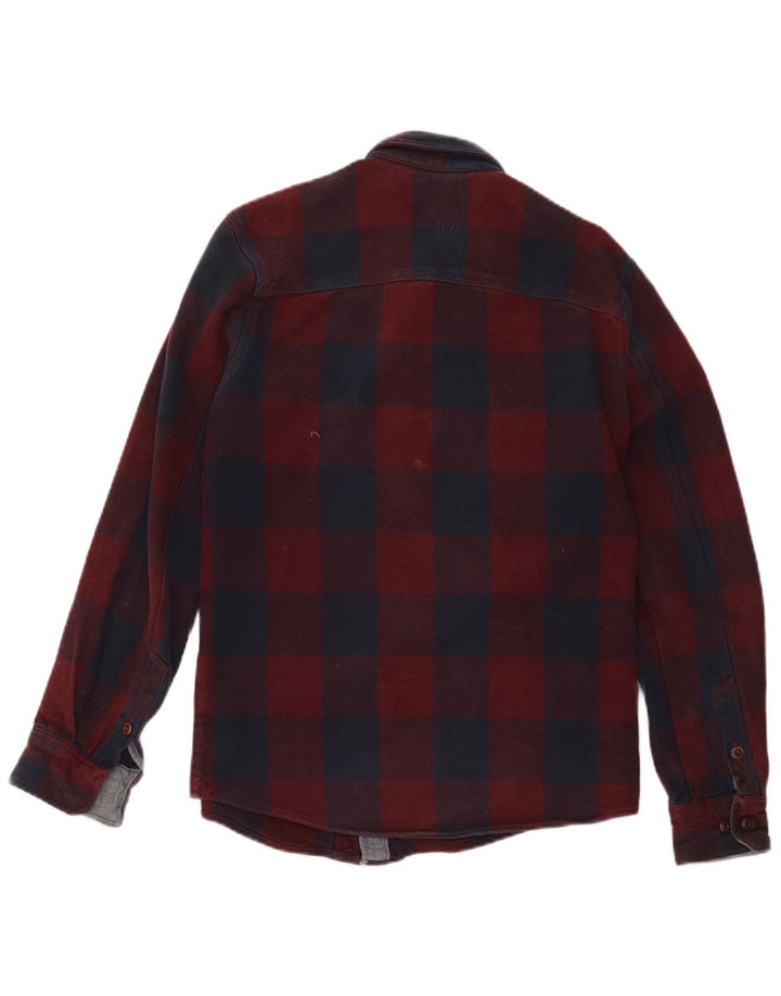Fat Face Herre Classic Fit Flanellskjorte Lille rød ternet bomuld